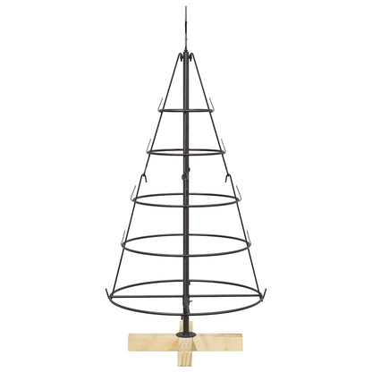 Albero di Natale a pigne con supporto, nero, 90 cm, acciaio