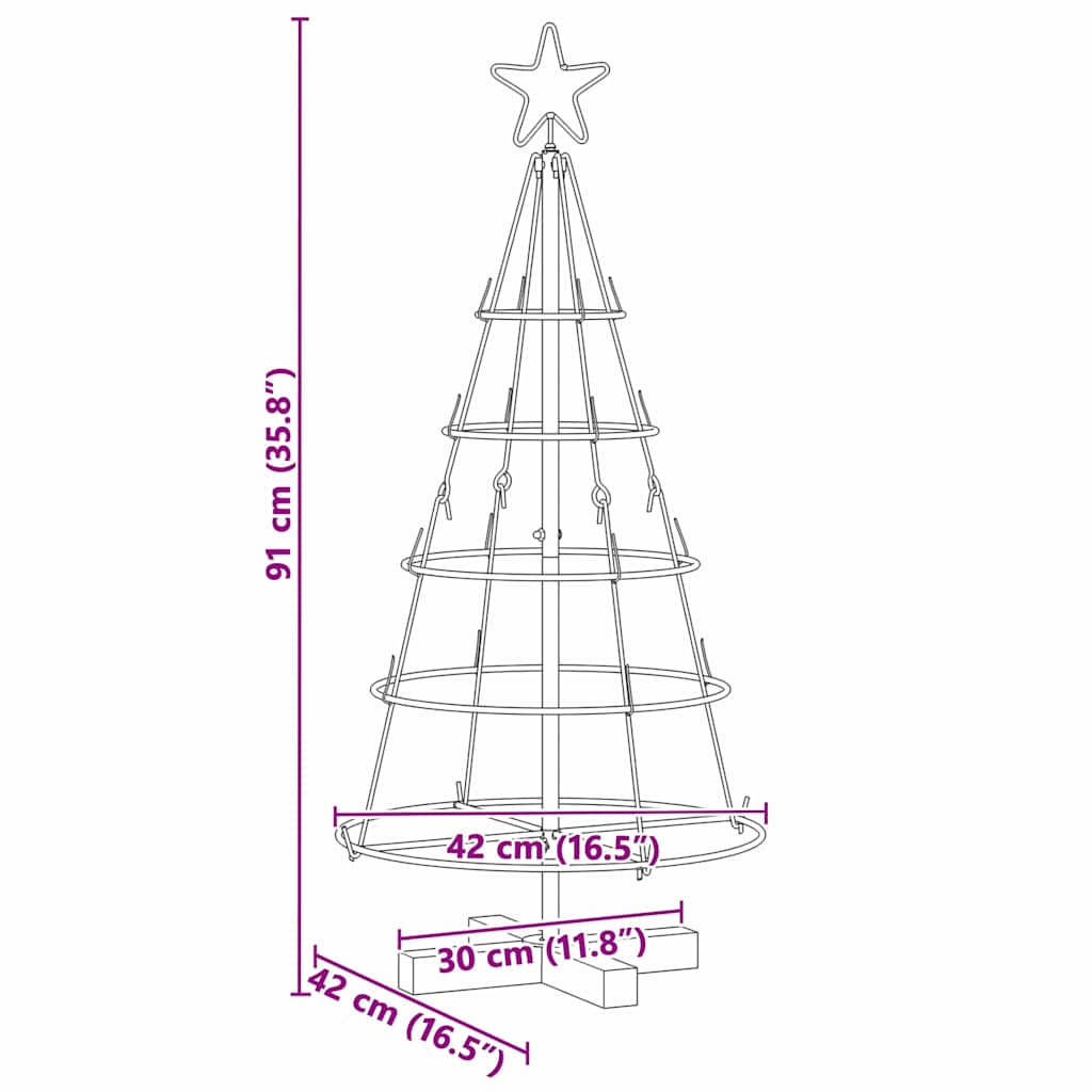 Albero di Natale a pigne con supporto, nero, 90 cm, acciaio