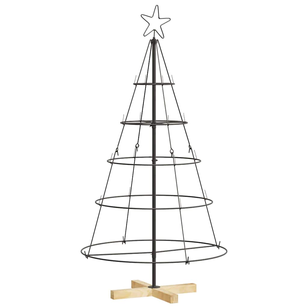 Weihnachtsdeko mit Ständer Schwarz 125 cm Stahl