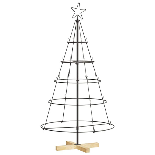 Weihnachtsdeko mit Ständer Schwarz 125 cm Stahl