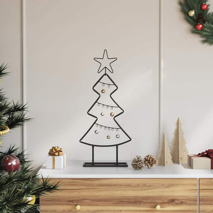 Metall Weihnachtsbaum mit Ständer Schwarz 60 cm Stahl