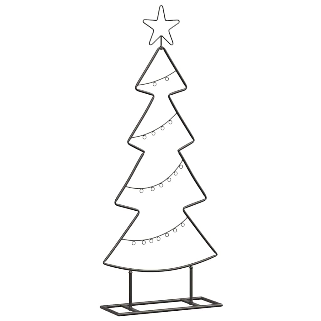 Albero di Natale in metallo con supporto, nero, 90 cm, acciaio