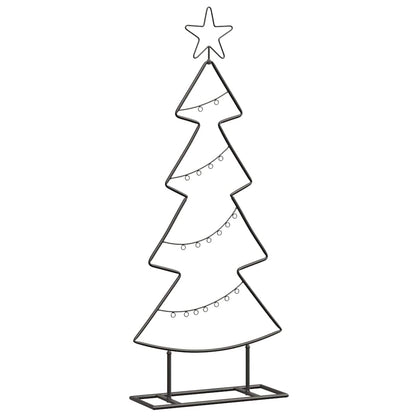 Albero di Natale in metallo con supporto, nero, 90 cm, acciaio