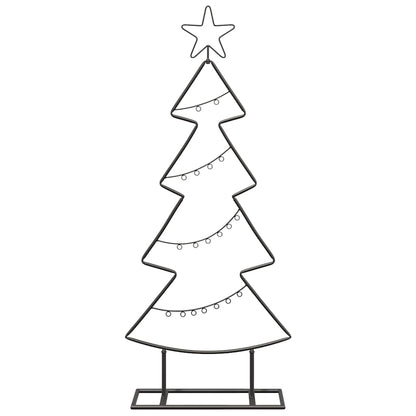 Albero di Natale in metallo con supporto, nero, 90 cm, acciaio
