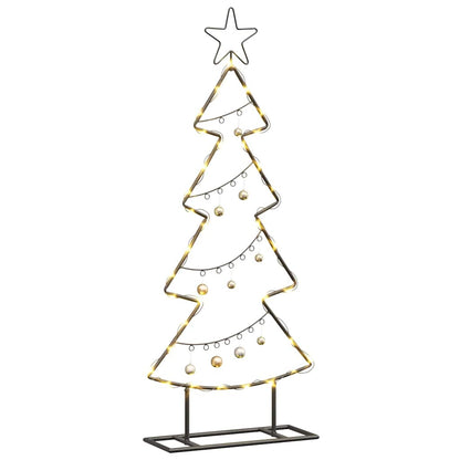 Albero di Natale in metallo con supporto, nero, 90 cm, acciaio