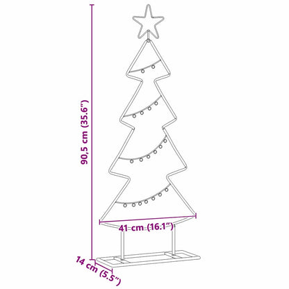 Albero di Natale in metallo con supporto, nero, 90 cm, acciaio
