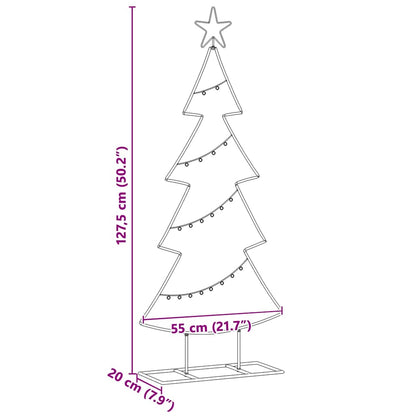 Metall Weihnachtsbaum mit Ständer Schwarz 125 cm Stahl