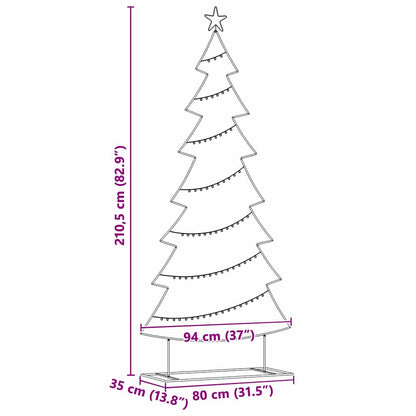 Metall Weihnachtsbaum mit Ständer Schwarz 210 cm Stahl