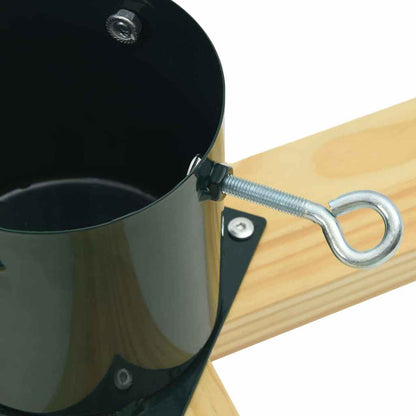 Supporto per albero di Natale, verde, 50 x 50 x 16 cm, legno di pino massiccio