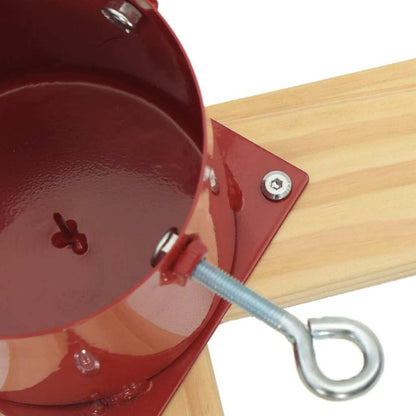 Supporto per albero di Natale, rosso, 50 x 50 x 16 cm, legno di pino massiccio