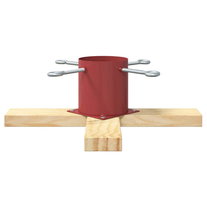 Supporto per albero di Natale, rosso, 50 x 50 x 16 cm, legno di pino massiccio