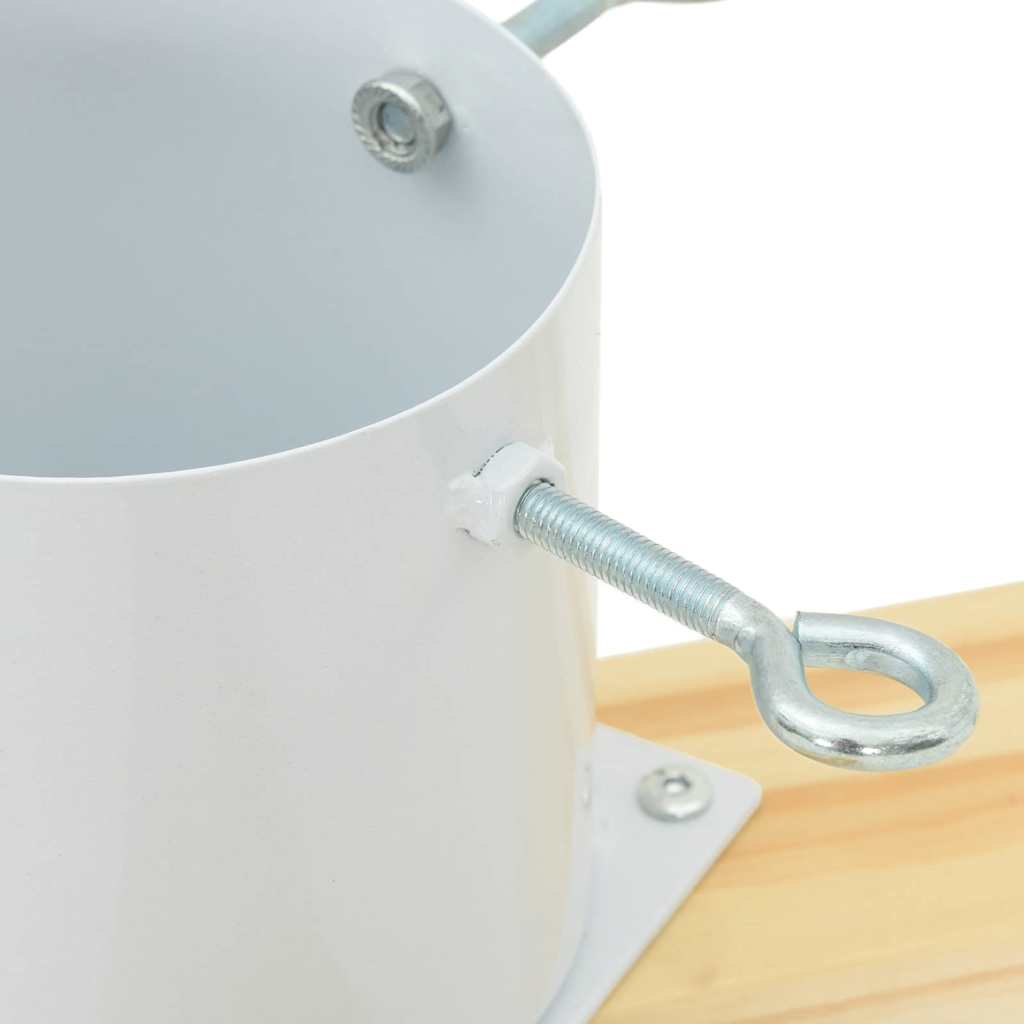 Supporto per albero di Natale, bianco, 50 x 50 x 16 cm, legno di pino massiccio