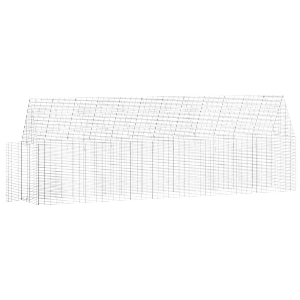 Hühnerkäfig 2 pcs Silber 600 x 100 x 210 cm Verzinkter Stahl