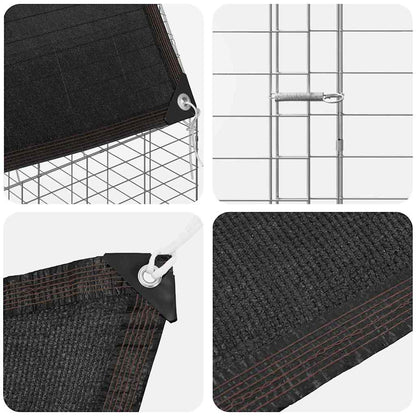 Hühnerkäfig 2 pcs Silber 600 x 100 x 210 cm Verzinkter Stahl