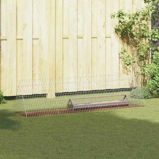 Hühnerkäfig Silber 215 x 55 x 55 cm Verzinkter Stahl