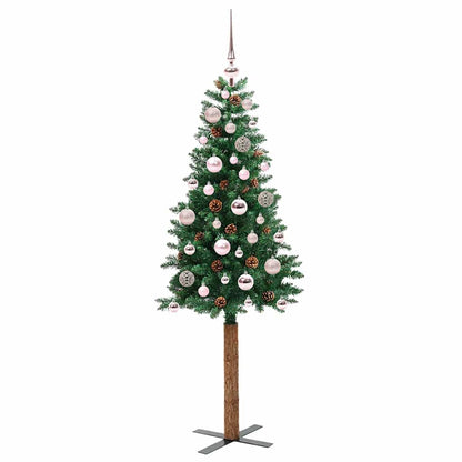 Schlanker Weihnachtsbaum mit 150 LEDs mit Ständer Grün 150 cm