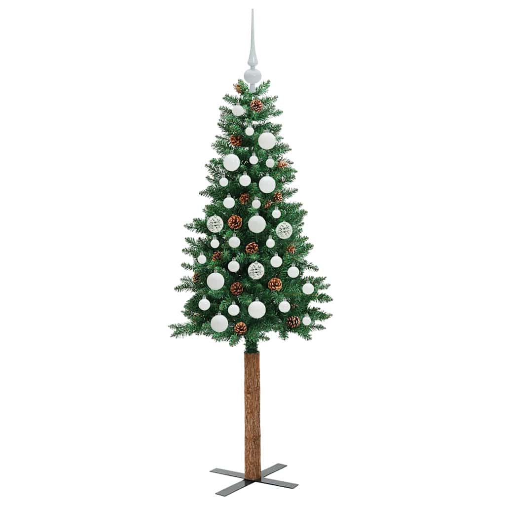 Schlanker Weihnachtsbaum mit 150 LEDs mit Ständer Grün 150 cm