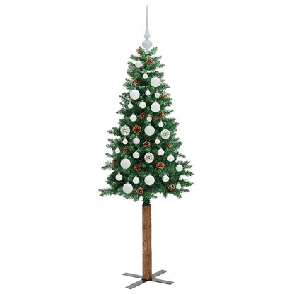 Schlanker Weihnachtsbaum mit 150 LEDs mit Ständer Grün 150 cm