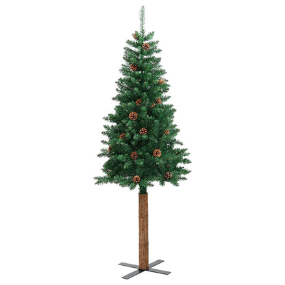Schlanker Weihnachtsbaum mit 150 LEDs mit Ständer Grün 150 cm