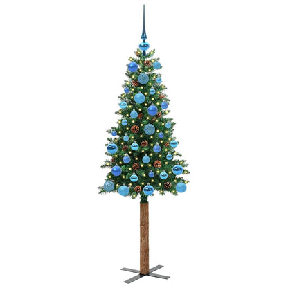 Schlanker Weihnachtsbaum mit 150 LEDs mit Ständer Grün 150 cm