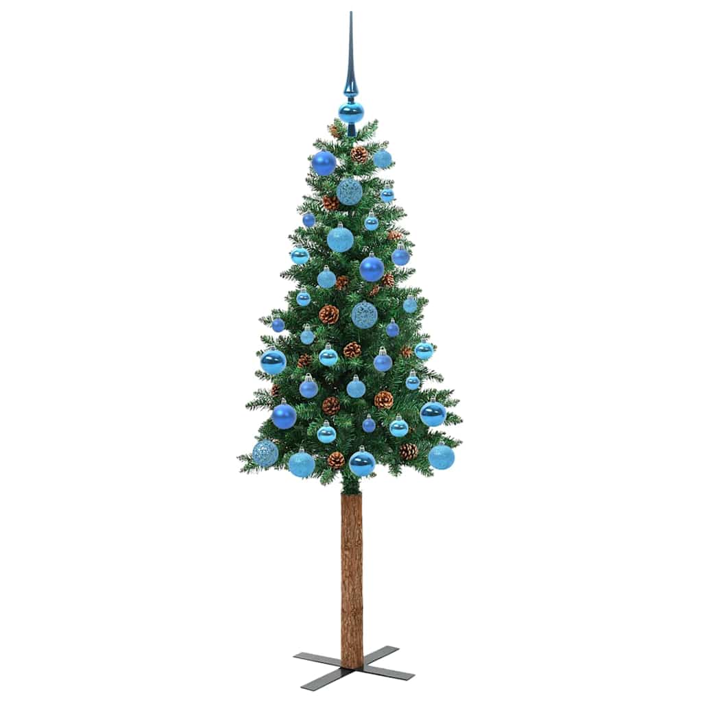 Schlanker Weihnachtsbaum mit 150 LEDs mit Ständer Grün 150 cm