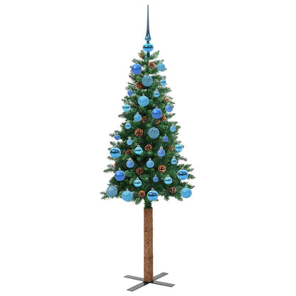 Schlanker Weihnachtsbaum mit 150 LEDs mit Ständer Grün 150 cm