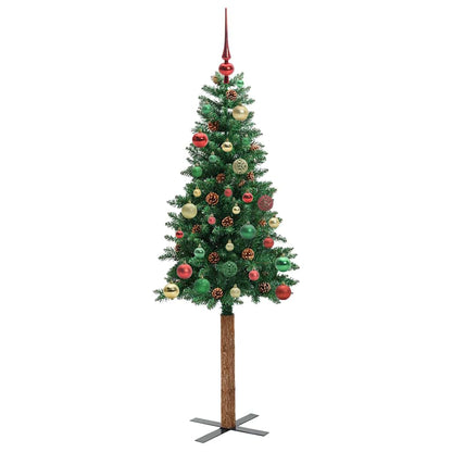 Schlanker Weihnachtsbaum mit 150 LEDs mit Ständer Grün 150 cm