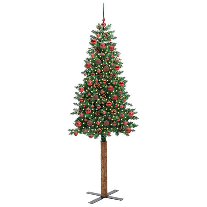 Schlanker Weihnachtsbaum mit 300 LEDs mit Ständer Grün 180 cm