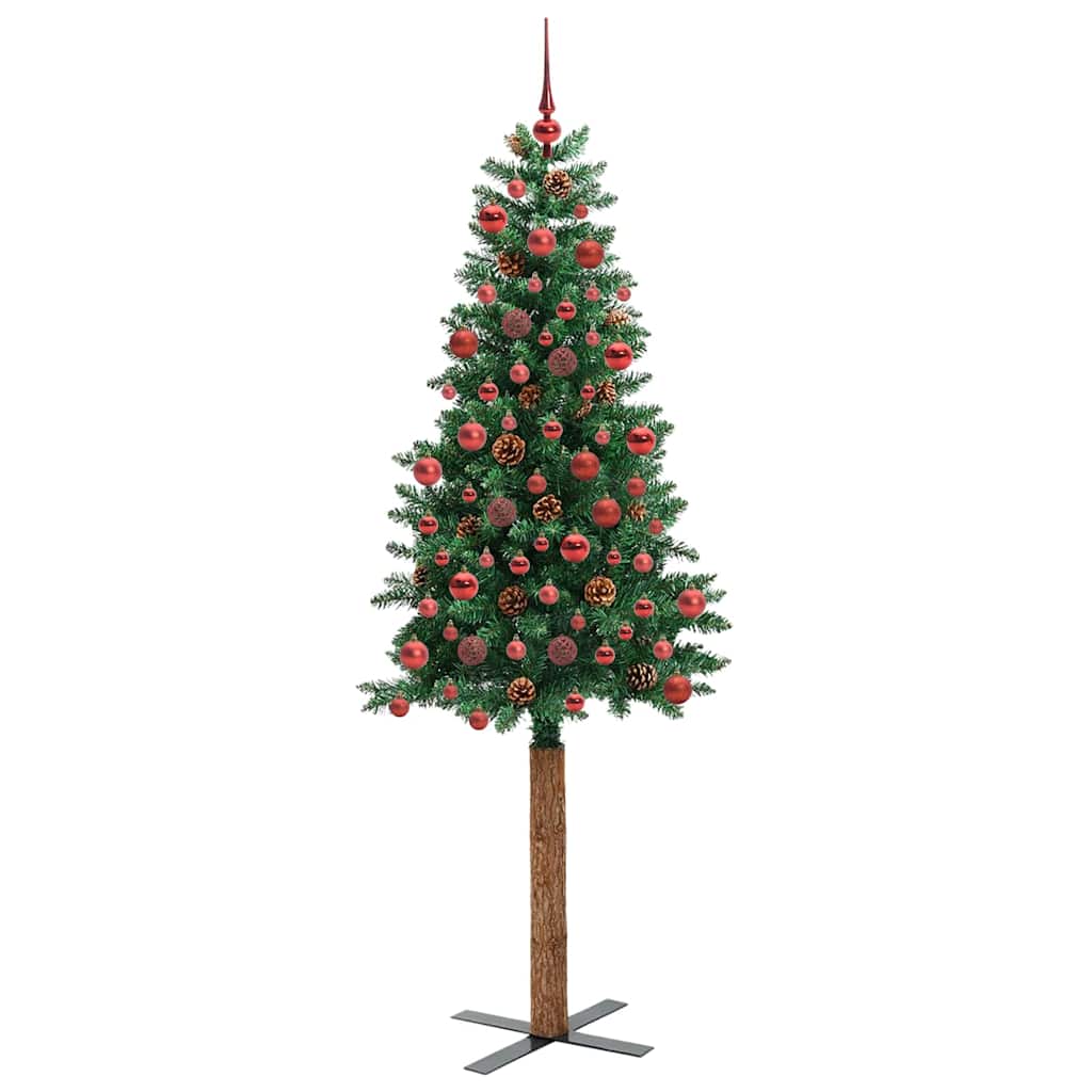 Schlanker Weihnachtsbaum mit 300 LEDs mit Ständer Grün 180 cm