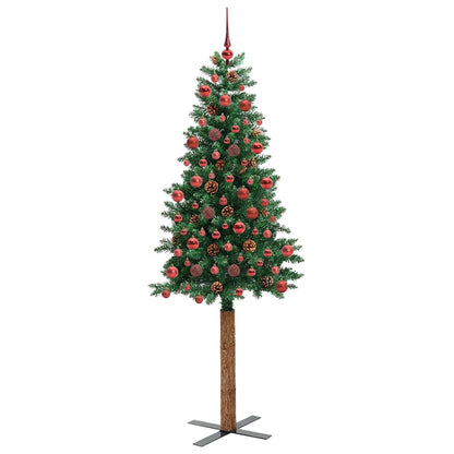 Schlanker Weihnachtsbaum mit 300 LEDs mit Ständer Grün 180 cm