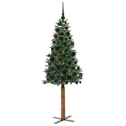 Schlanker Weihnachtsbaum mit 300 LEDs mit Ständer Grün 180 cm