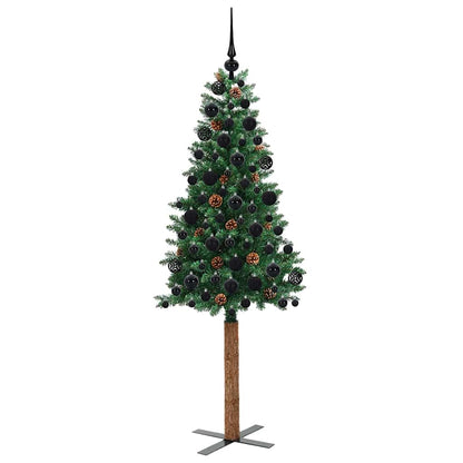 Schlanker Weihnachtsbaum mit 300 LEDs mit Ständer Grün 180 cm