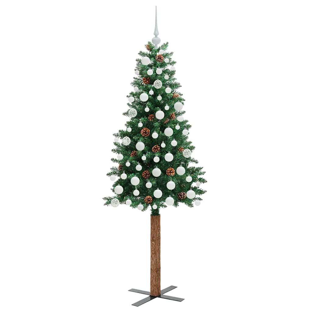 Schlanker Weihnachtsbaum mit 300 LEDs mit Ständer Grün 180 cm