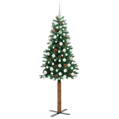 Schlanker Weihnachtsbaum mit 300 LEDs mit Ständer Grün 180 cm