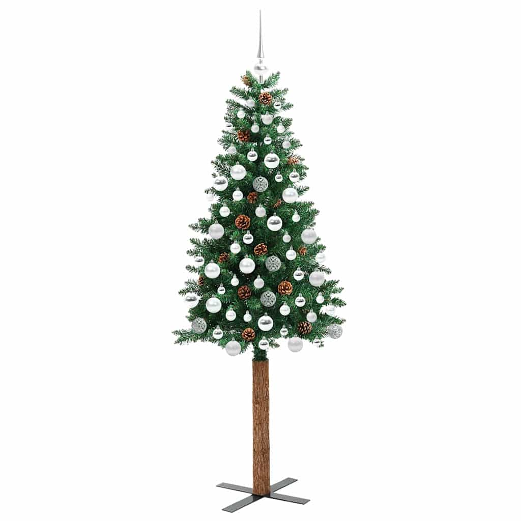 Schlanker Weihnachtsbaum mit 300 LEDs mit Ständer Grün 180 cm