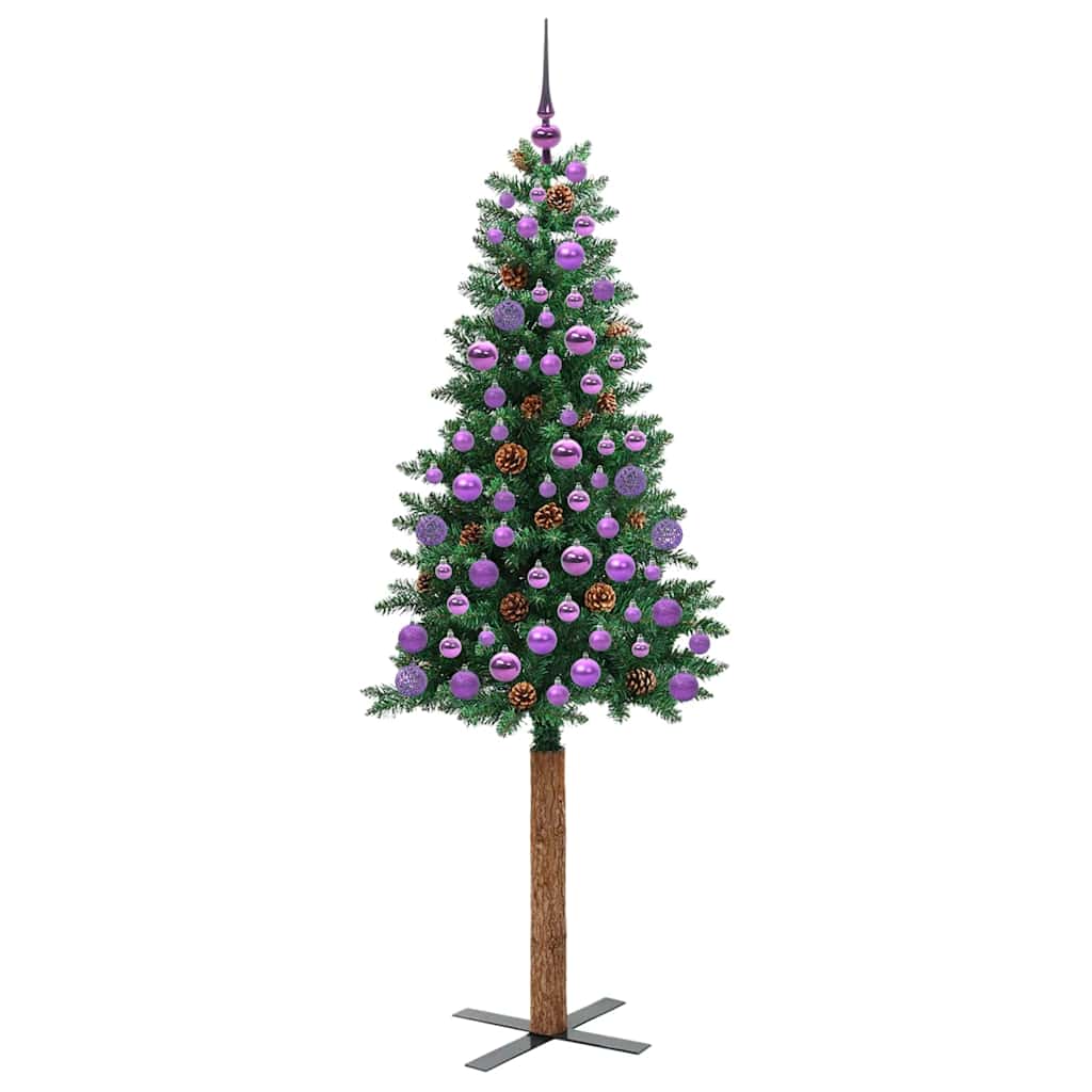 Schlanker Weihnachtsbaum mit 300 LEDs mit Ständer Grün 180 cm