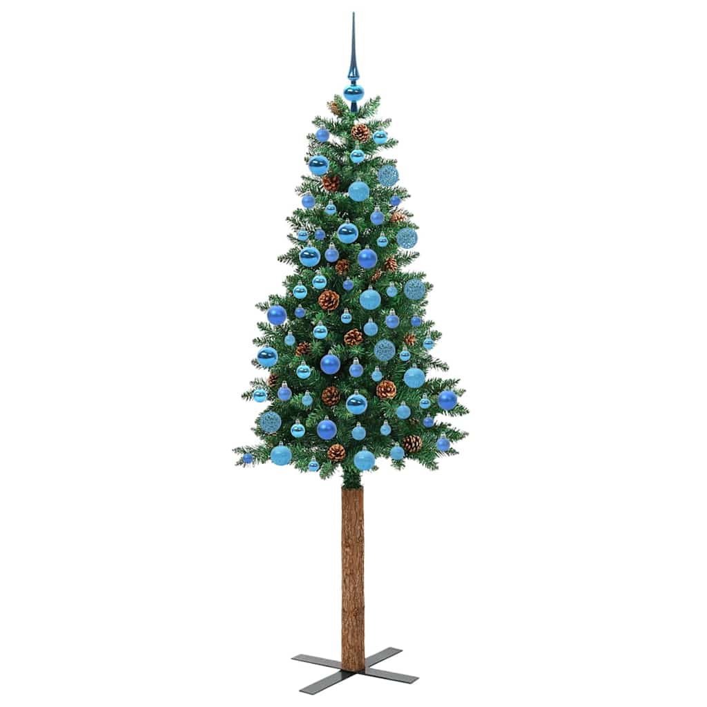 Schlanker Weihnachtsbaum mit 300 LEDs mit Ständer Grün 180 cm