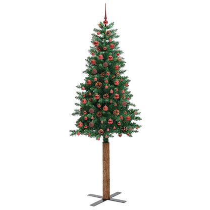 Schlanker Weihnachtsbaum mit 300 LEDs mit Ständer Grün 210 cm