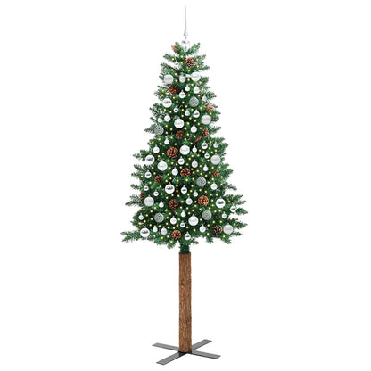 Schlanker Weihnachtsbaum mit 300 LEDs mit Ständer Grün 210 cm