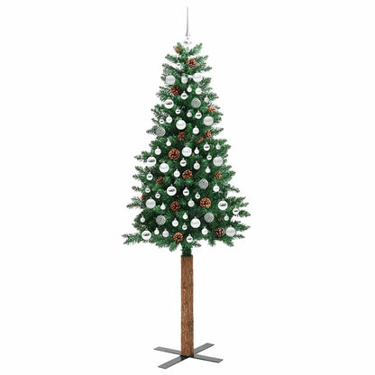 Schlanker Weihnachtsbaum mit 300 LEDs mit Ständer Grün 210 cm