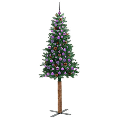 Schlanker Weihnachtsbaum mit 300 LEDs mit Ständer Grün 210 cm