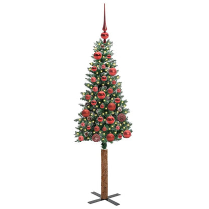 Schlanker Weihnachtsbaum mit 150 LEDs mit Ständer Grün 150 cm