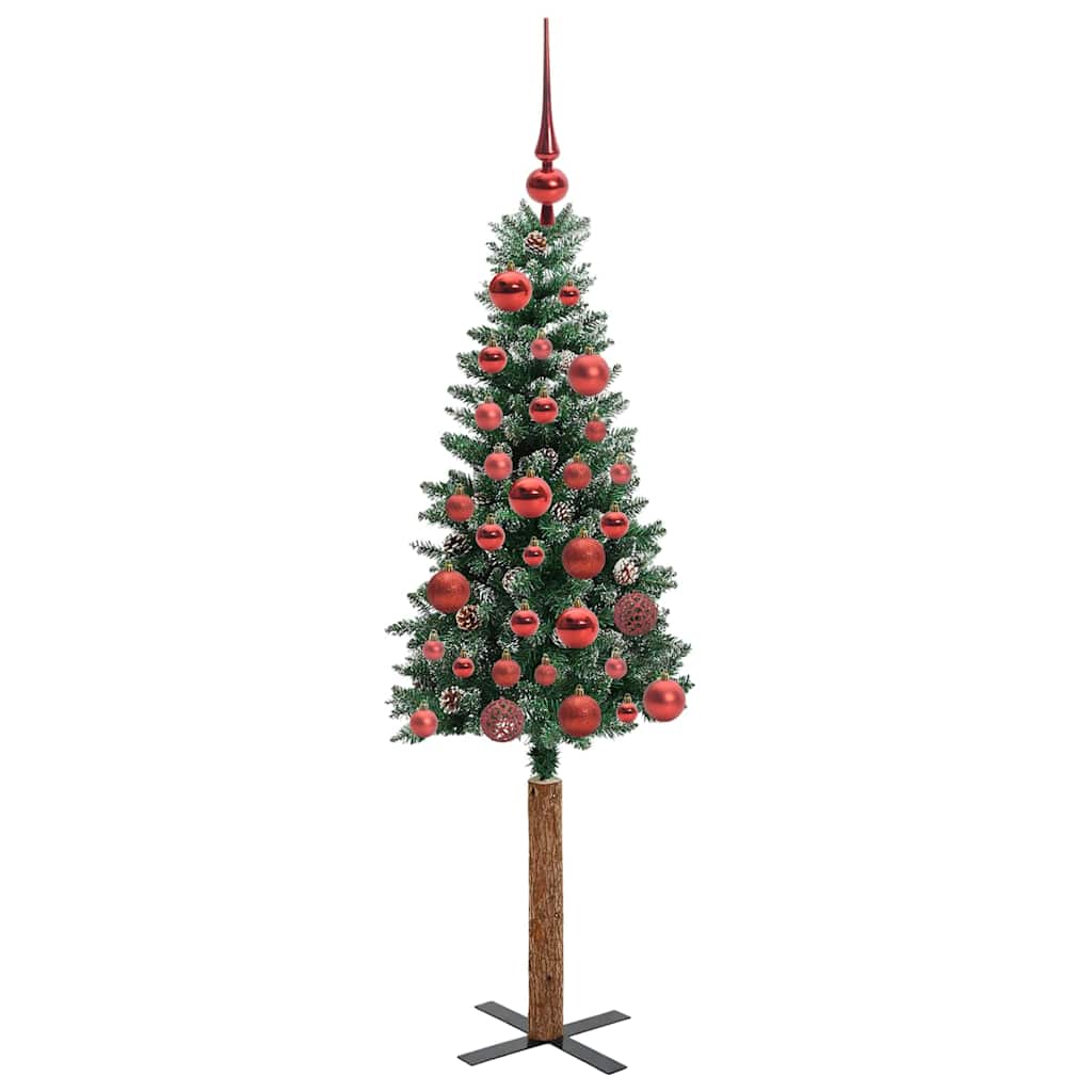 Schlanker Weihnachtsbaum mit 150 LEDs mit Ständer Grün 150 cm