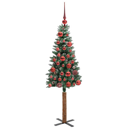 Schlanker Weihnachtsbaum mit 150 LEDs mit Ständer Grün 150 cm