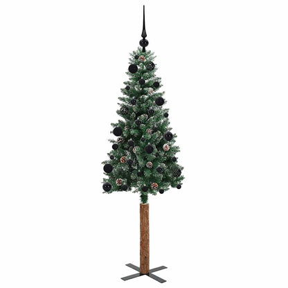 Schlanker Weihnachtsbaum mit 150 LEDs mit Ständer Grün 150 cm