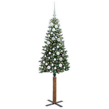 Schlanker Weihnachtsbaum mit 150 LEDs mit Ständer Grün 150 cm