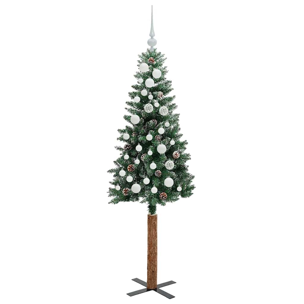 Schlanker Weihnachtsbaum mit 150 LEDs mit Ständer Grün 150 cm