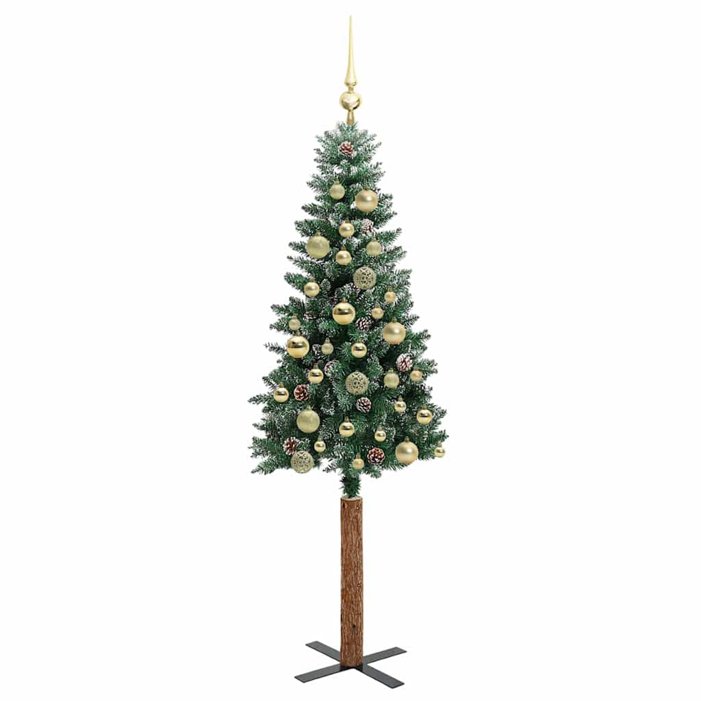 Schlanker Weihnachtsbaum mit 150 LEDs mit Ständer Grün 150 cm