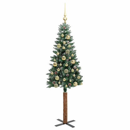 Schlanker Weihnachtsbaum mit 150 LEDs mit Ständer Grün 150 cm