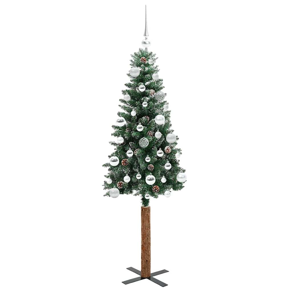 Schlanker Weihnachtsbaum mit 150 LEDs mit Ständer Grün 150 cm